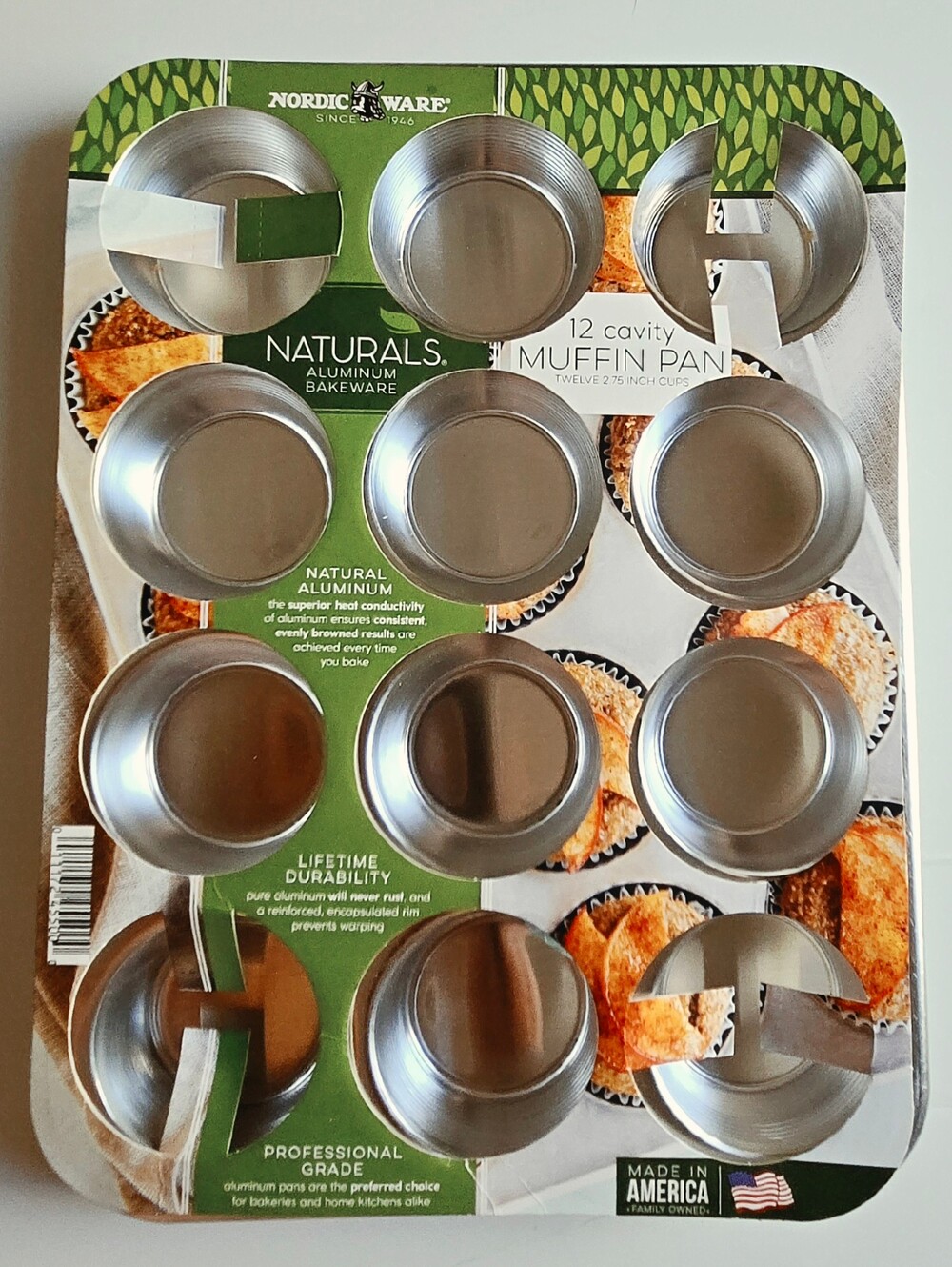Nordic Ware Natural Aluminum 12-Cavity Muffin Pan
